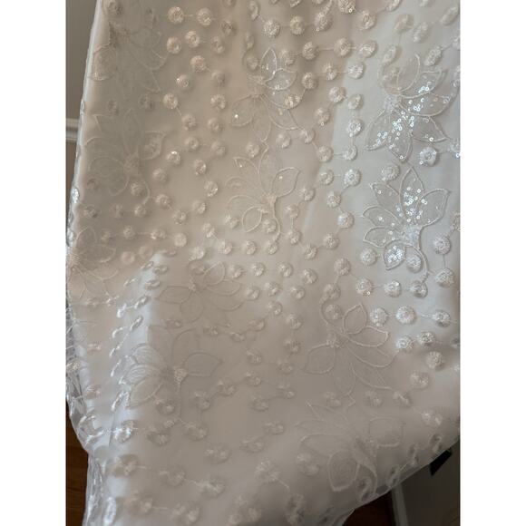 Terramina Pencil Skirt 10 Embroidered Floral Satin Midi Skirt Wedding - Picture 4 of 6